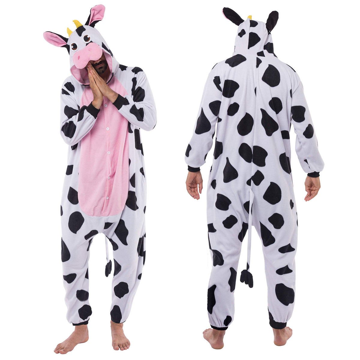 Spooktacular Creations Halloween Dalmatian Dragon Cow Costume, Animal Costume Hooded Jumpsuit for Halloween Cosplay Party