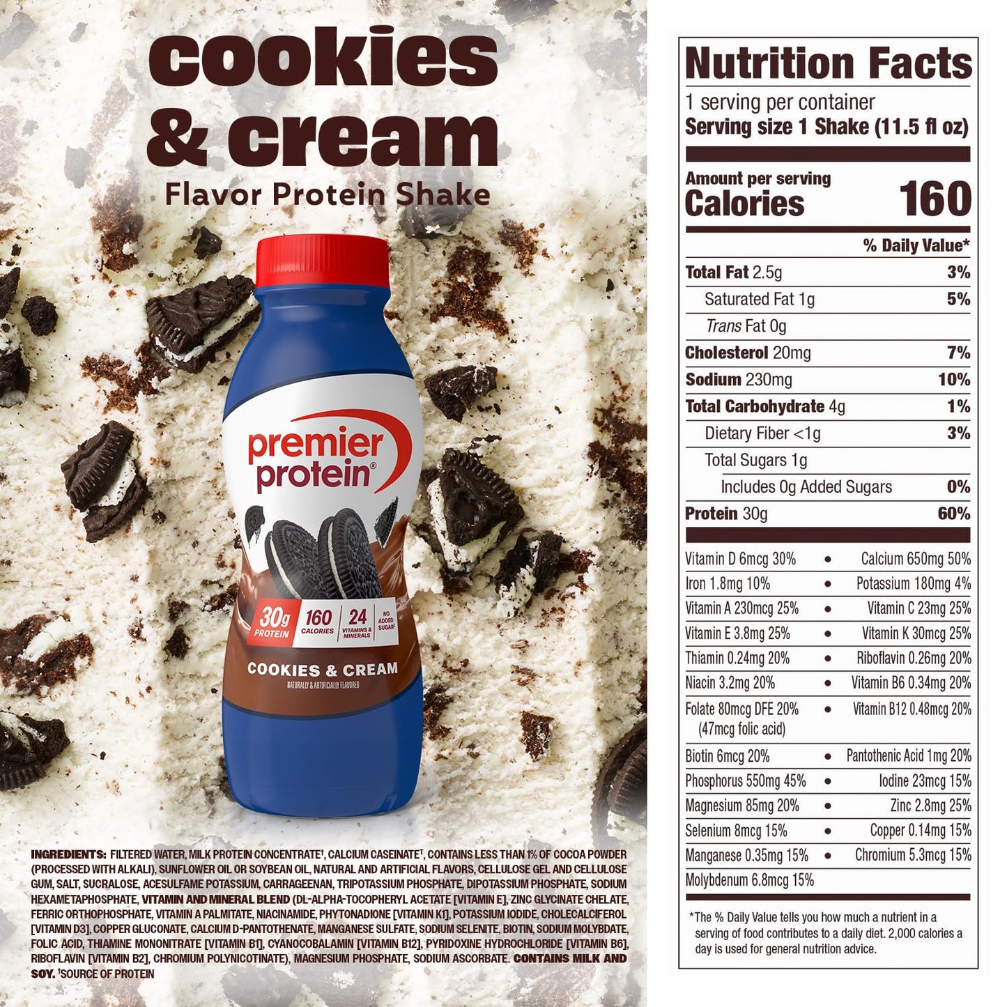 Premier Protein 30g High Protein Shake, Chocolate, 12 Pack