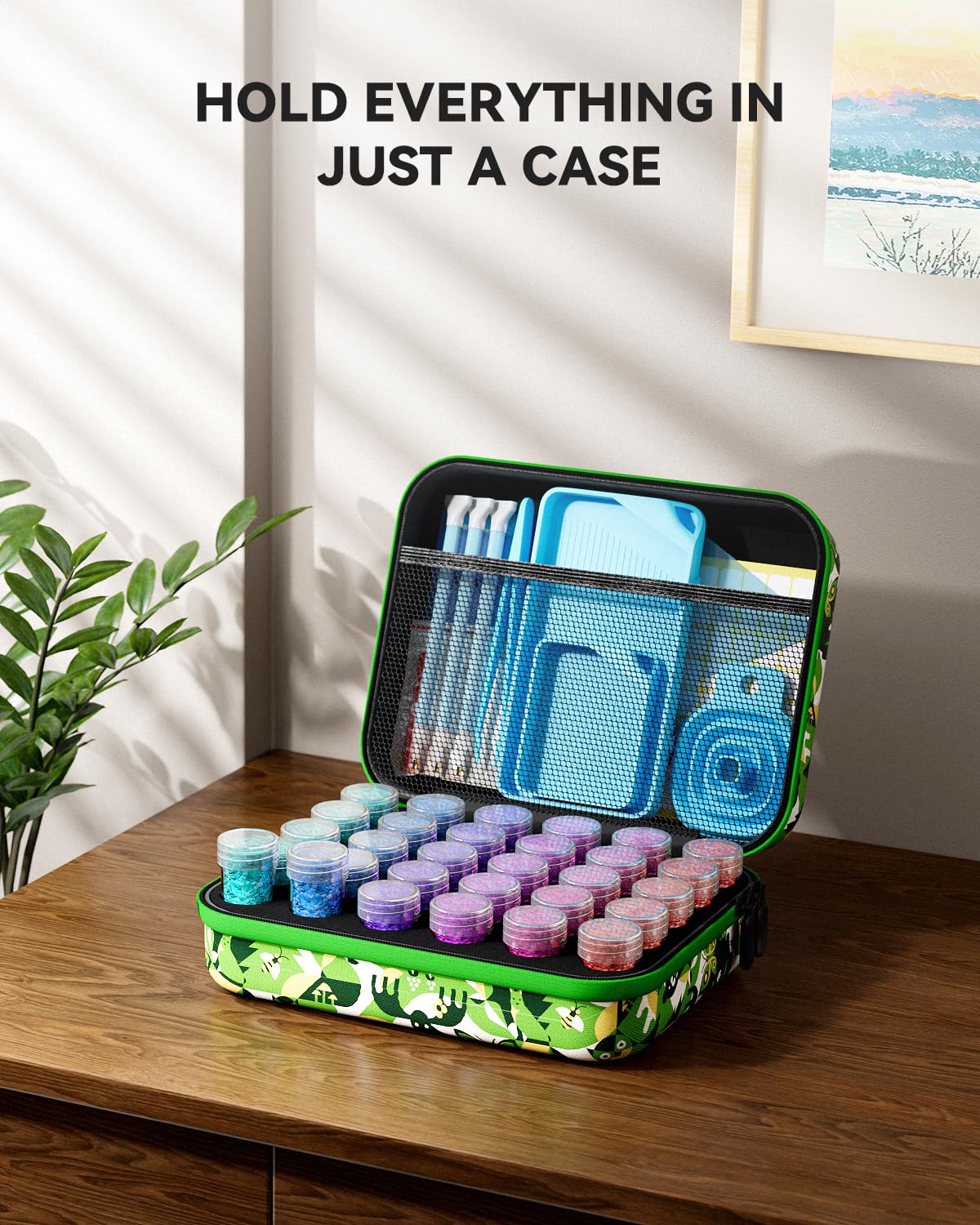 ARTDOT 60 Slots Storage Container for Diamond Art Kits for Adults, Portable Bead Storage Boxes for Diamond Painting Accessories and Tools
