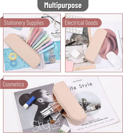 Mr. Pen- Silicone Pencil Case, Aesthetic Pencil Bag for Women, Makeup Pouch