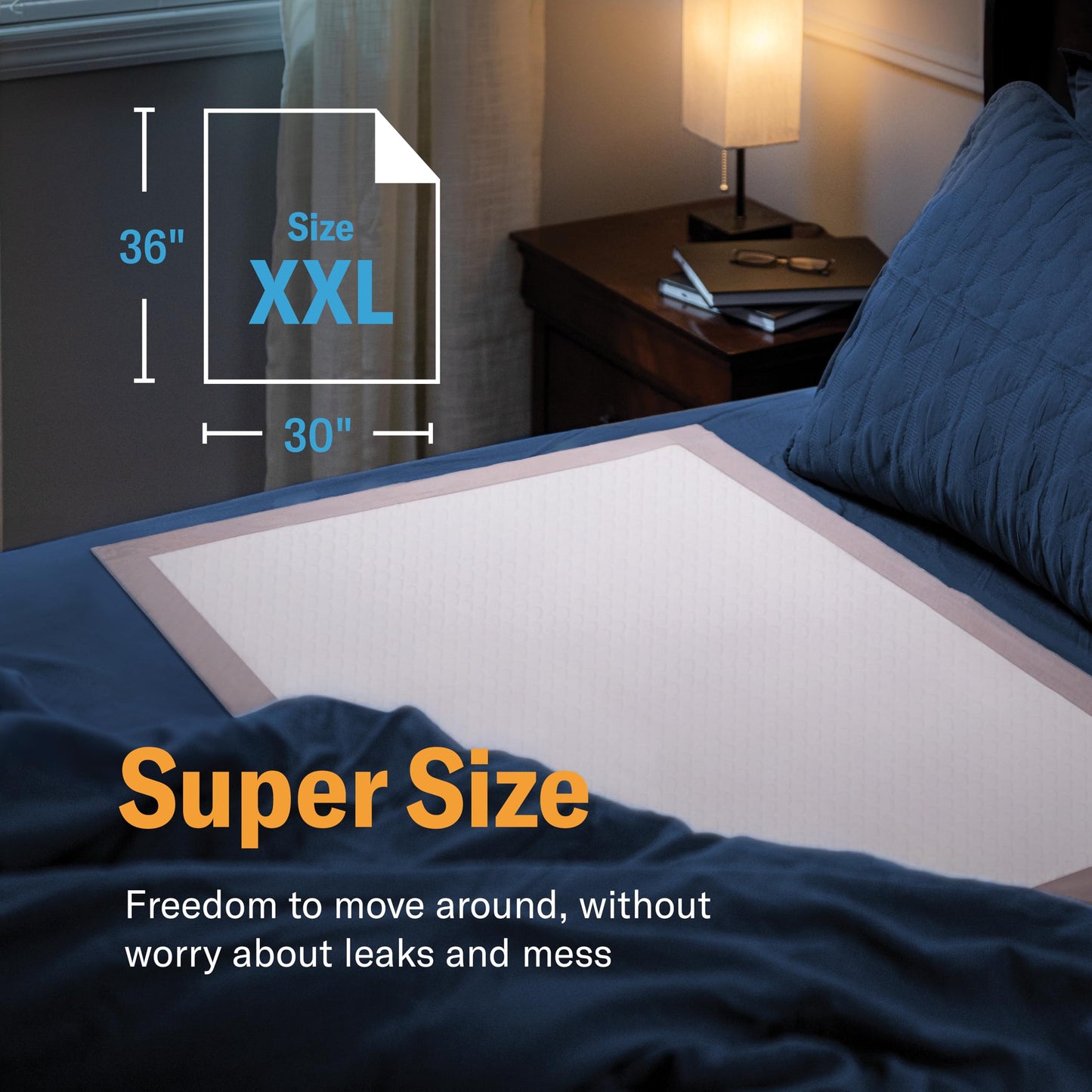 Chucks® MAX Hospital Bed Pads Disposable Adult 36 x 36 Breathable Incontinence Pads - XXX-Large Pee Pads for Adults - Heavy Duty 10X Absorbency Underpads - 400 Lbs. Patient Repositioning [20 Count]