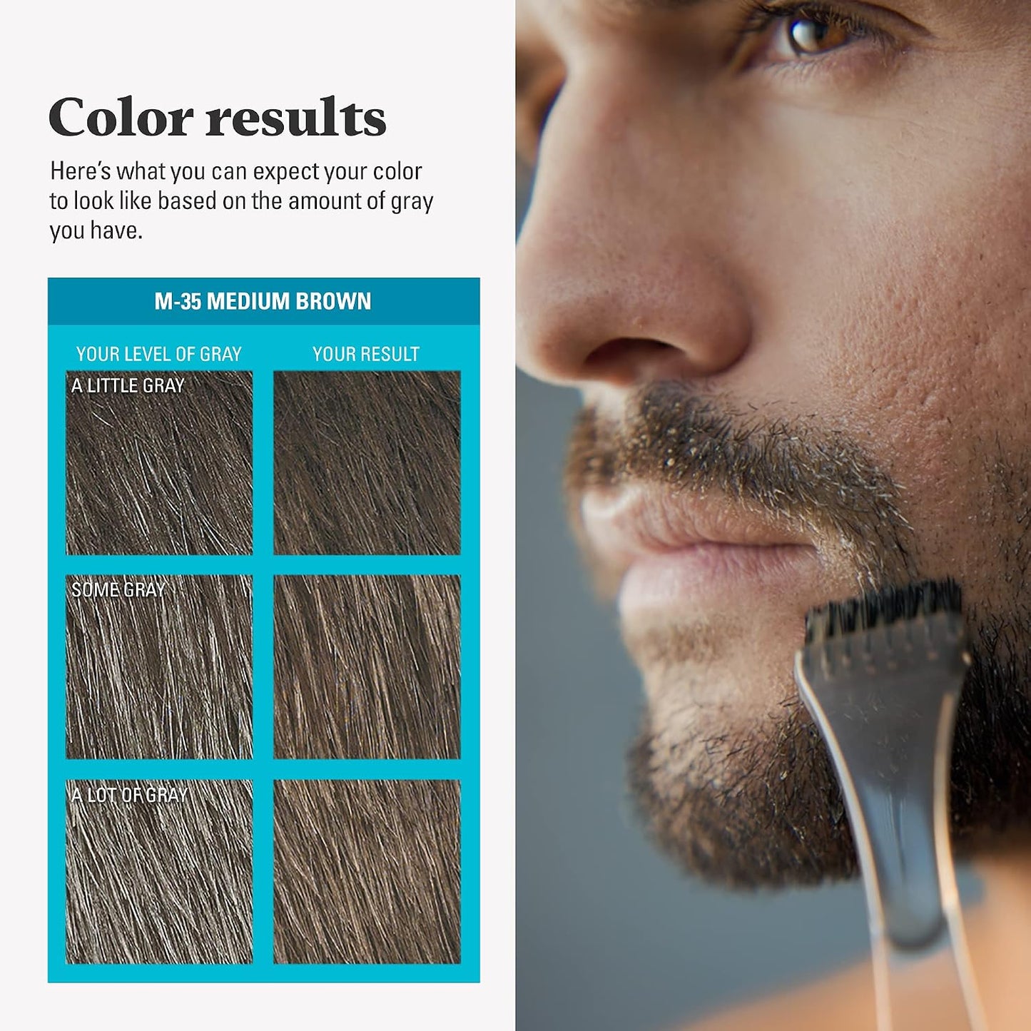 JUST FOR MEN Mustache & Beard Dye, Keratin, Medium Brown M-35 (1 Pack)