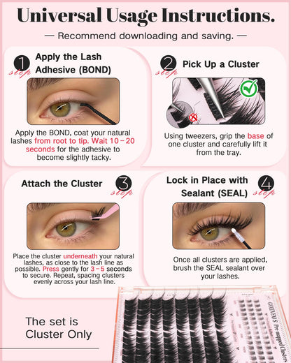 Goddvenus Pre-made Spikes Lash Clusters Wispy Manga Eyelash Clusters
