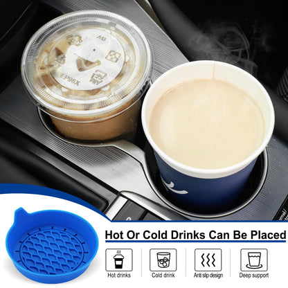 SINGARO Car Cup Holder Coaster, Silicone Cup Holder Insert, Universal Non-Slip Cup Holders, Car Accessories Interior for Women and Man Interior Sets 4 Pack Black