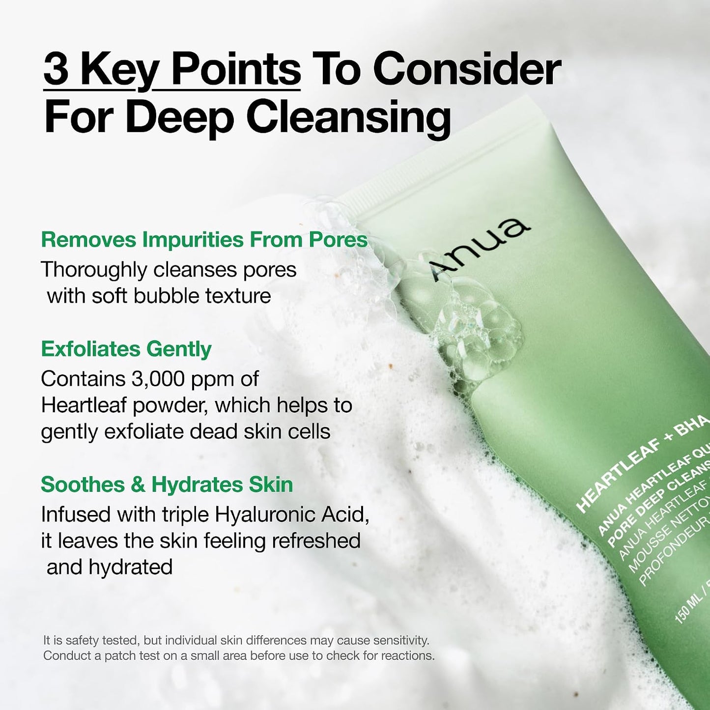 Anua Heartleaf Quercetinol Pore Deep Cleansing Foam, 5.07 fl.oz