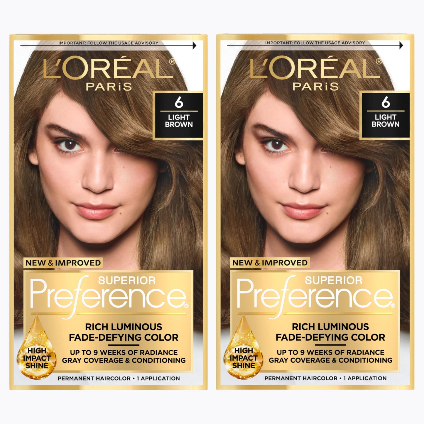 L'Oreal Paris Superior Preference Luminous Fade-Defying Permanent Hair Color, Hair Dye For Up to 9 Weeks of Radiance, Medium Brown 5, 1 Hair Dye Kit