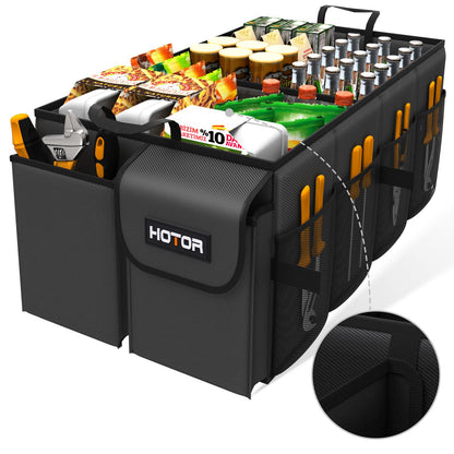 HOTOR Trunk Organizer - Foldable Car Organizer for SUVs & Sedans Storage