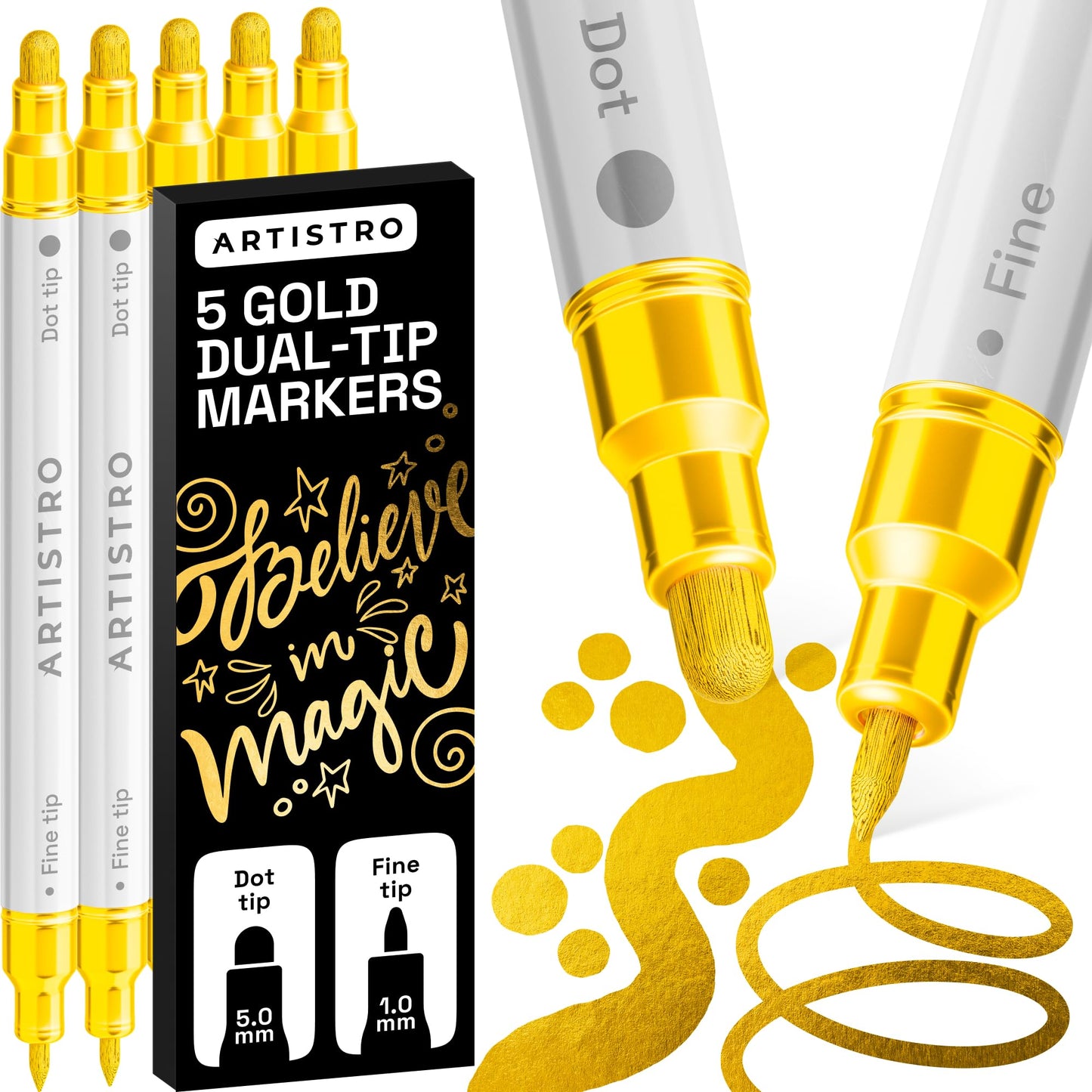 ARTISTRO Dual-Tip Acrylic Paint Marker Pens - Set of 36