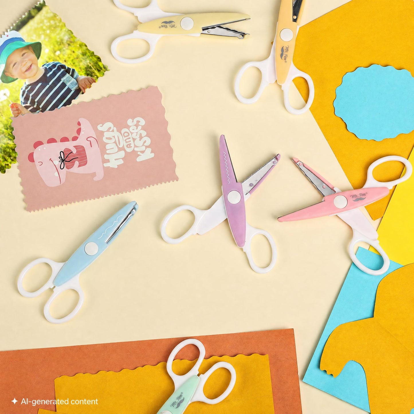 Mr. Pen- Craft Scissors Decorative Edge, 6 Pack, Bright Zig Zag Scissors