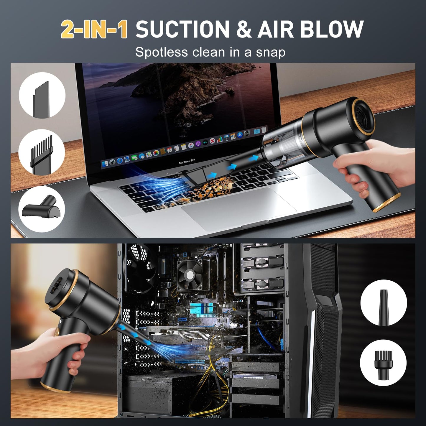 KMM Handheld Car Vacuum Cleaner, Hand Held Vacuum Cleaner and Air Duster