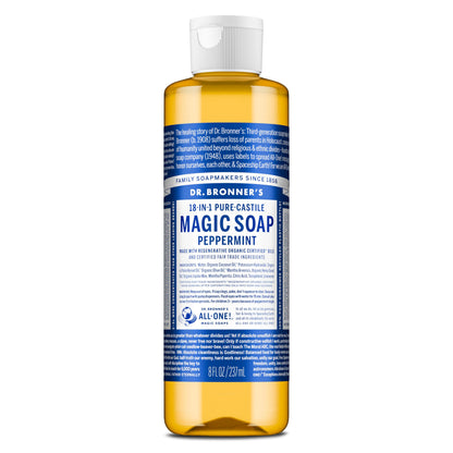 Dr. Bronner's Peppermint Pure-Castile Liquid Soap, Hand Soap, 32 oz