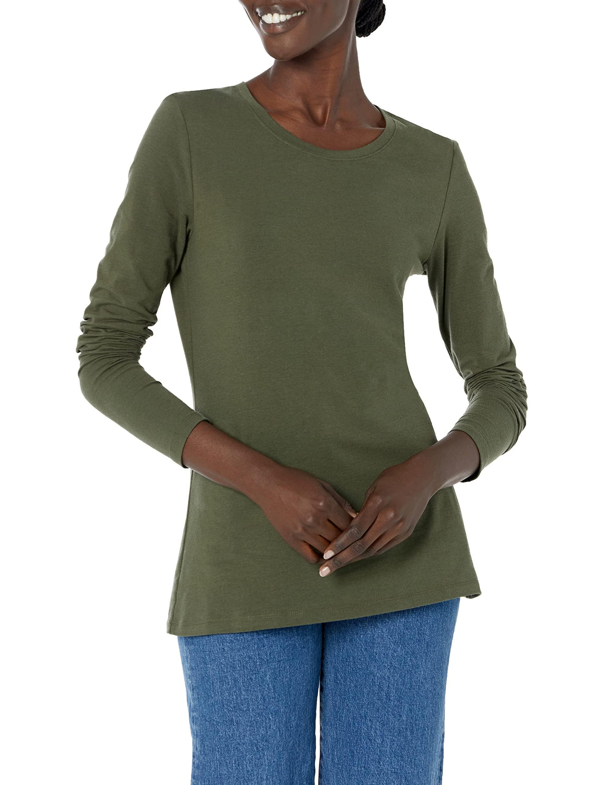 Amazon Essentials Women's Regular-Fit Long-Sleeve Crewneck T-Shirt