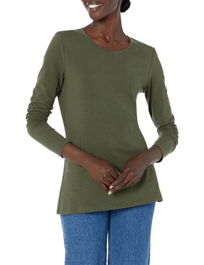 Amazon Essentials Women's Regular-Fit Long-Sleeve Crewneck T-Shirt