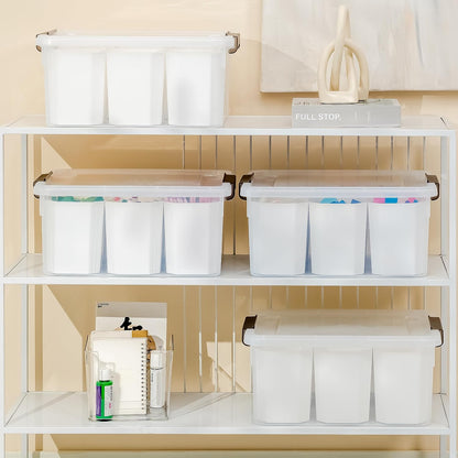 Citylife 6Qt 4Packs Clear Craft Organizers and Storage BOX, Sensory Bins