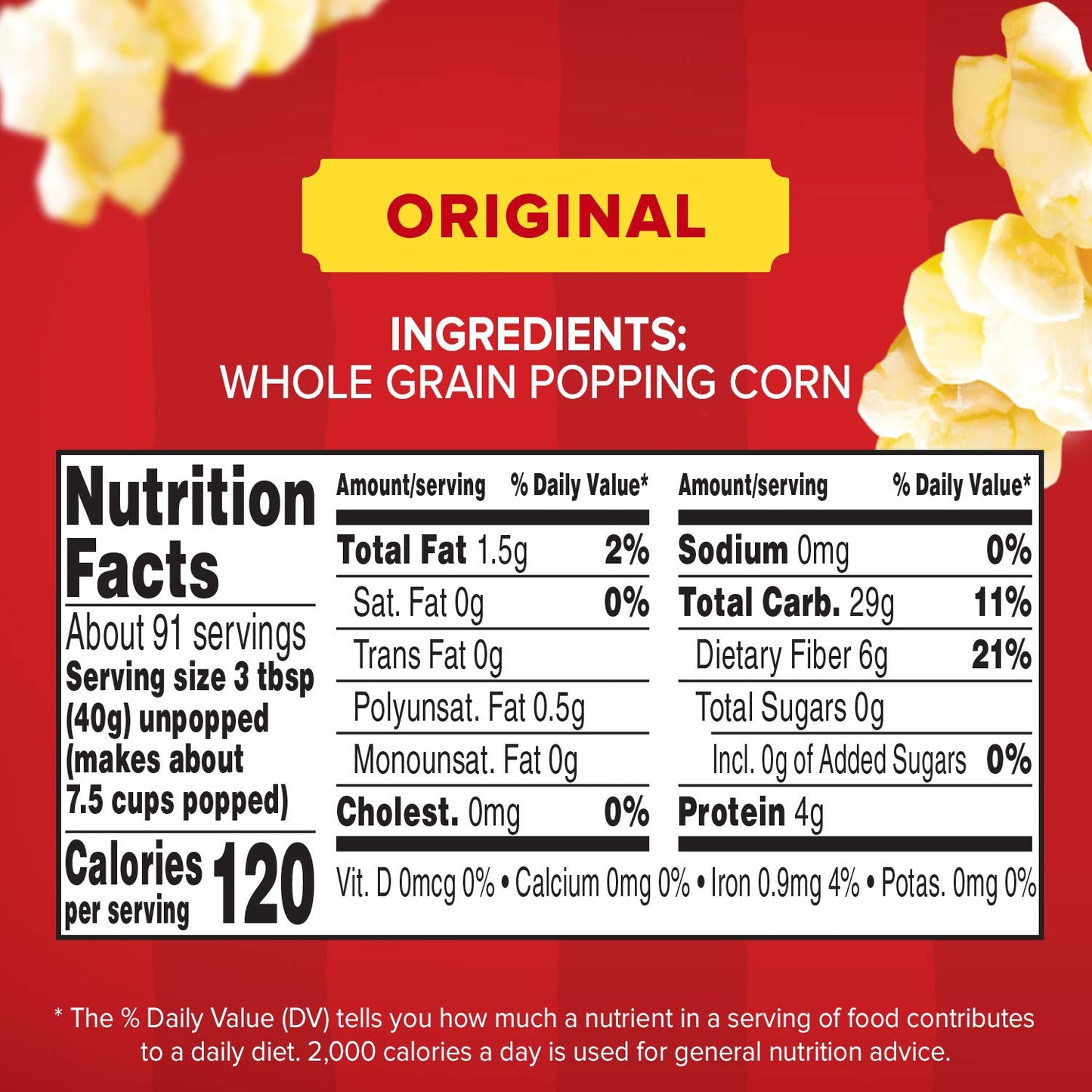 Orville Redenbacher's Gourmet Popcorn Kernels, Original Yellow, 8 lb.