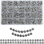 Looconi 810pcs Gold Letter Beads Square 6x6mm White Cube Acrylic Alphabet A-Z with Heart Pattern and Crystal Line for Jewelry Making