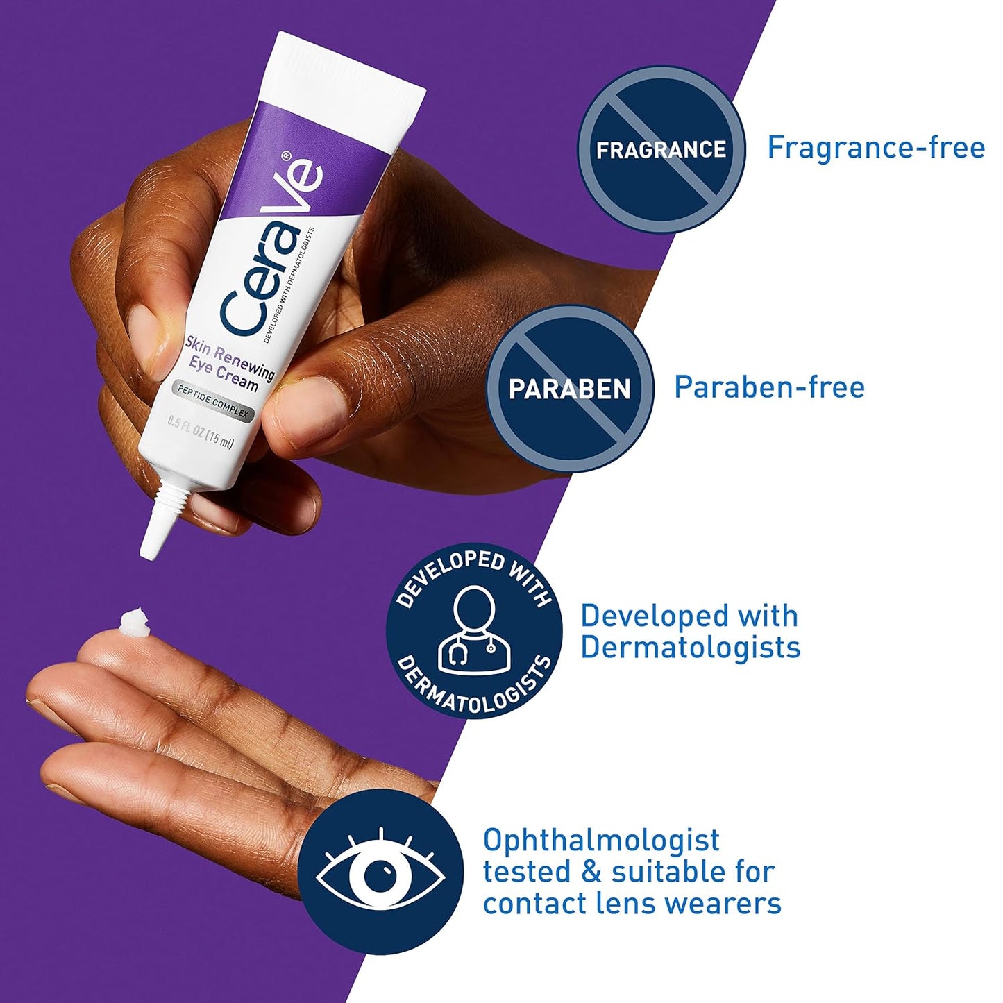 CeraVe Eye Cream for Wrinkles with Peptides, Caffeine & Niacinamide, 0.5oz