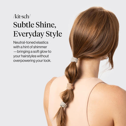 Kitsch Elastic Hair Ties No Damage | Stretchable Hair Bands - Neutral 12pcs