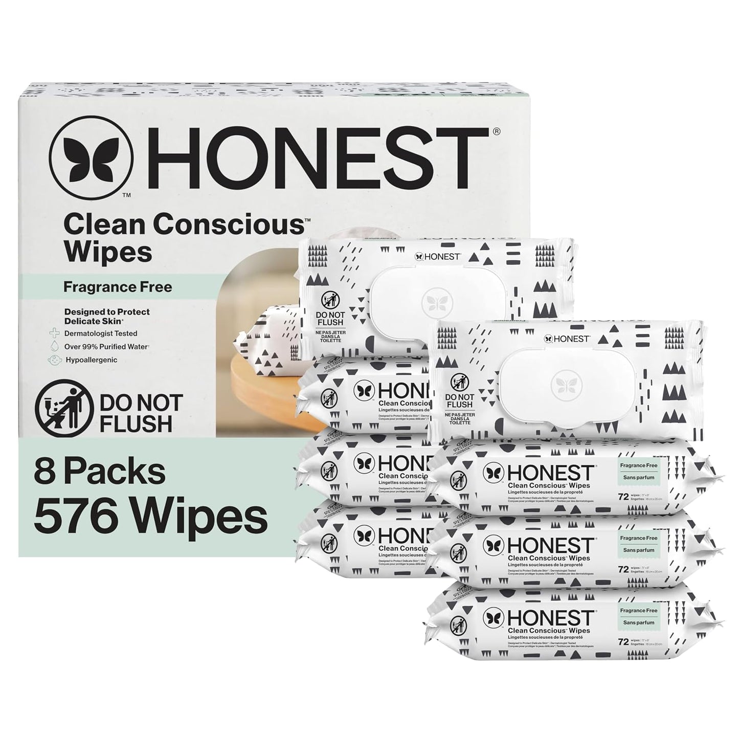 The Honest Company Multi-Use Baby Wipes, Pattern Play, 720 Count