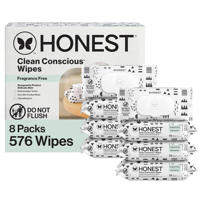 The Honest Company Multi-Use Baby Wipes, Pattern Play, 720 Count