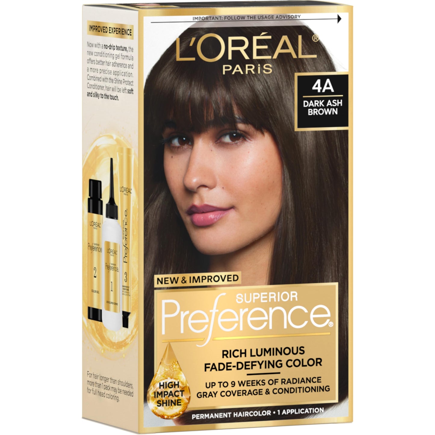 L'Oreal Paris Superior Preference Luminous Fade-Defying Permanent Hair Color, Hair Dye For Up to 9 Weeks of Radiance, Medium Brown 5, 1 Hair Dye Kit
