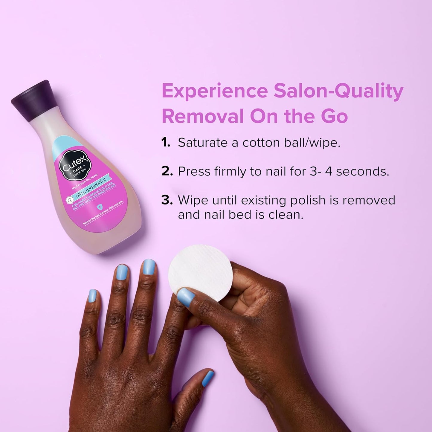 Cutex Nail Polish Remover, Strength Shield, Leaves Nails Looking Healthy, Contains Vitamins E, B5 & Hydrolyzed Silk, 6.76 Fl Oz