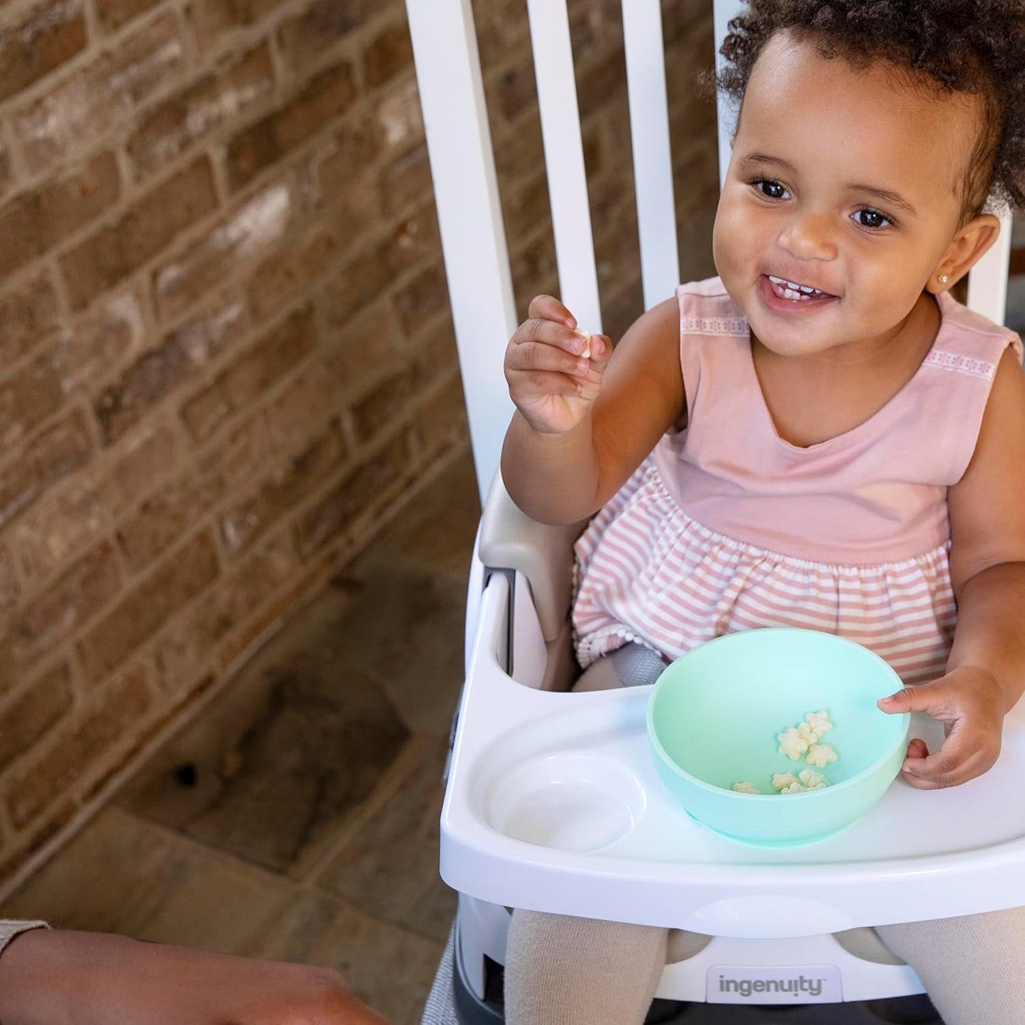 Ingenuity Baby Base 2-in-1 Booster Feeding and Floor Seat with Self-Storing Tray - Cashmere