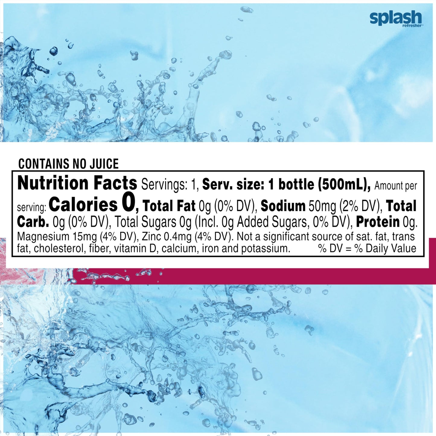 SPLASH REFRESHER Flavored Water Bottles, Mandarin Orange - 6 Pack