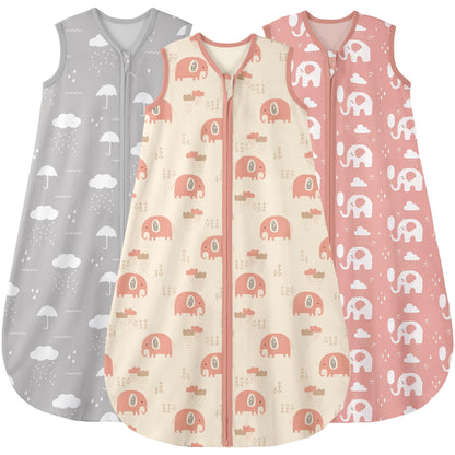 Yoofoss Baby Sleep Sack 0-6 Month 0.5TOG 100% Organic Cotton 2-Way Zipper