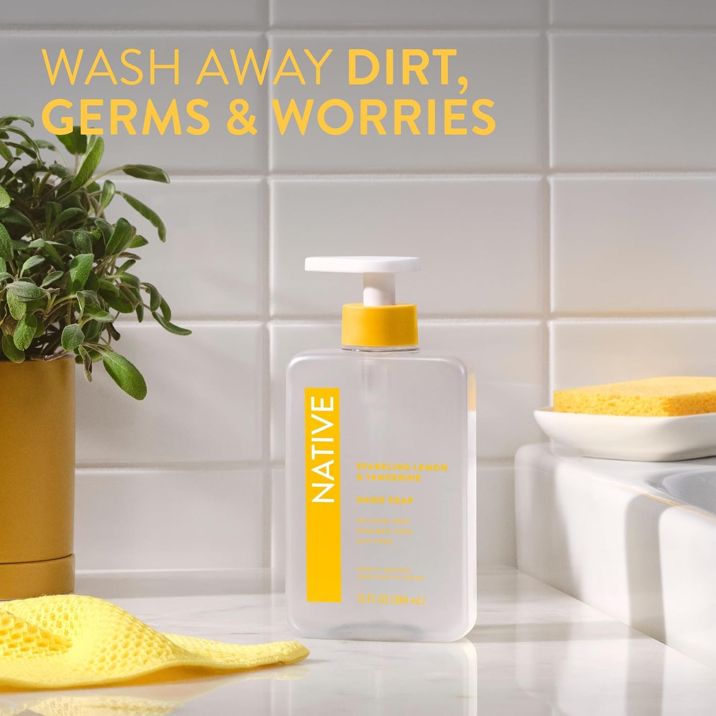 Native Liquid Hand Soap, Toasted Vanilla & Honey Scent, Non-Drying Formula for Soft, Smooth Hands, Made with Plant-Based Cleansers, Sulfate & Paraben Free, 13 oz Bottle