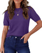 RUMIA Short Sleeve Sweater for Women Lightweight Business Casual Tops