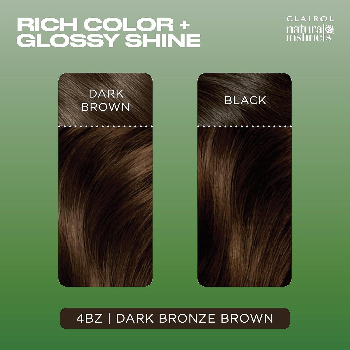 Clairol Natural Instincts Demi-Permanent Hair Dye, 4 Dark Brown | 1 Pack