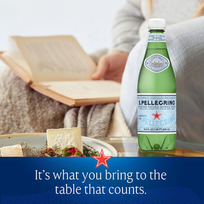 S.Pellegrino Sparkling Natural Mineral Water, Plastic Bottles, 16.9 Fl Oz (Pack of 12)