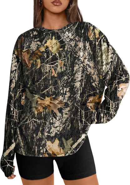 Trendy Queen Womens Oversized Long Sleeve Shirts Fall Tops 2026 Basic Tees