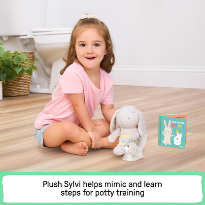 Ingenuity My Size Potty Pro 2-in-1 Potty Training Toilet, Floor Potty with Removable Potty Seat for Standard Toilets, Realistic Flushing Sound, for Toddlers Ages 18+ Months, Up to 50 lb
