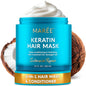 MAREE Deep Conditioning Hair Mask for Damaged Hair Treatment – Keratin Hair Care for Hydrating Growth Repair Moisturizing – Dry Curly Color Refreshing – 10 Fl Oz, White