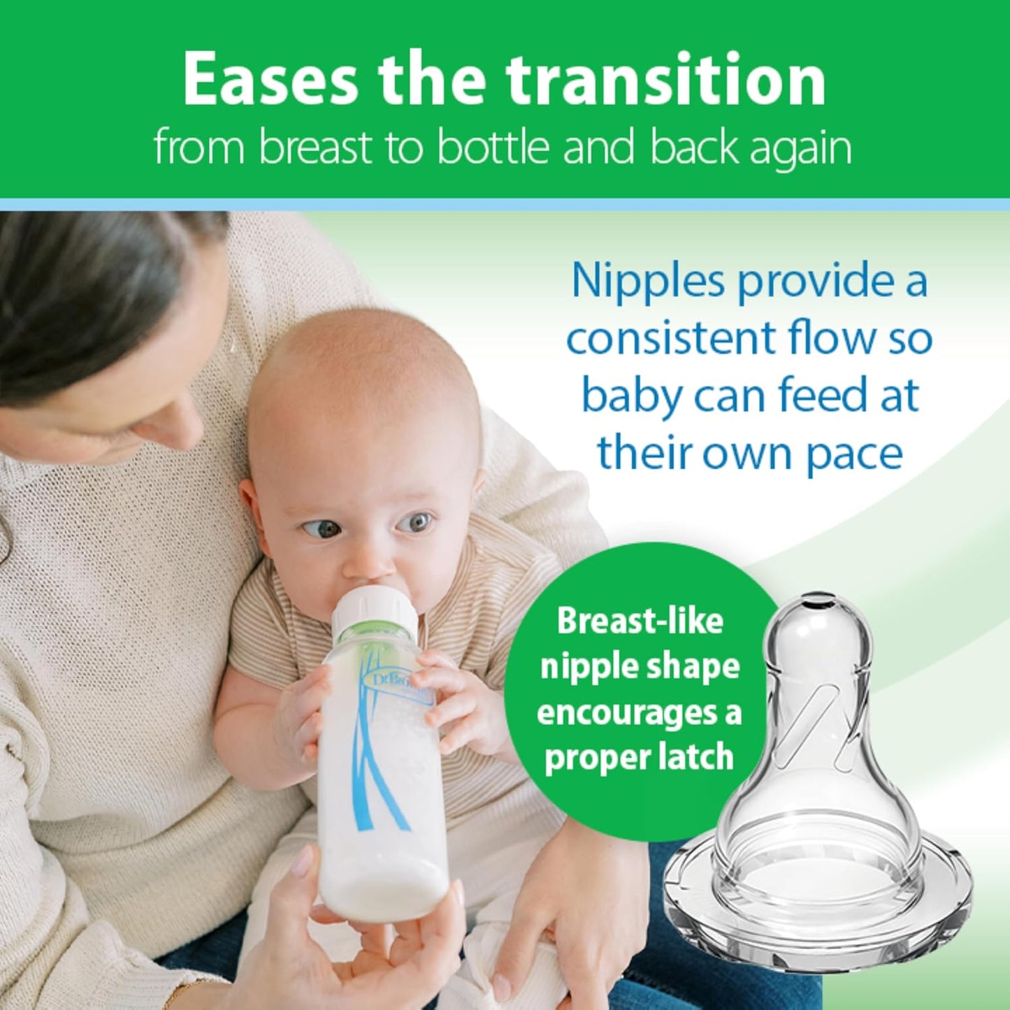Dr. Brown's Anti-Colic Options+ Narrow Glass Baby Bottle, 8 oz, 1-Pack