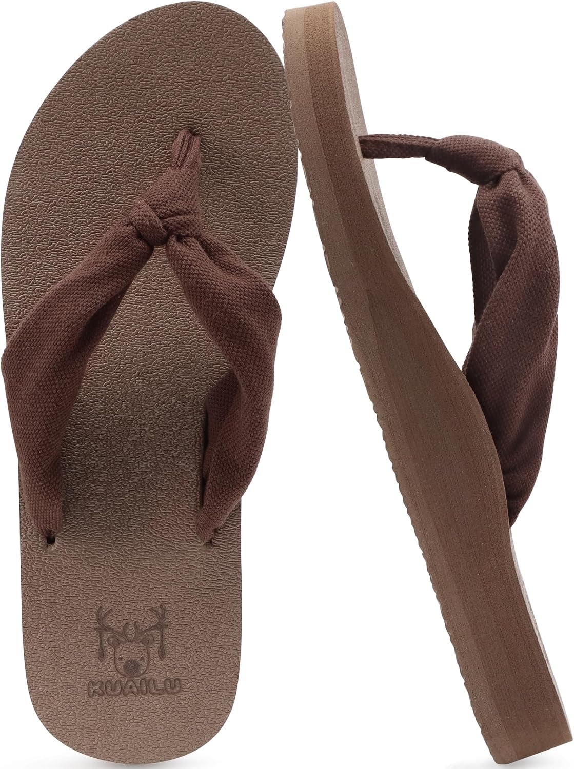 KuaiLu Flip Flops for Women with Arch Support Summer Beach Thong Sandals