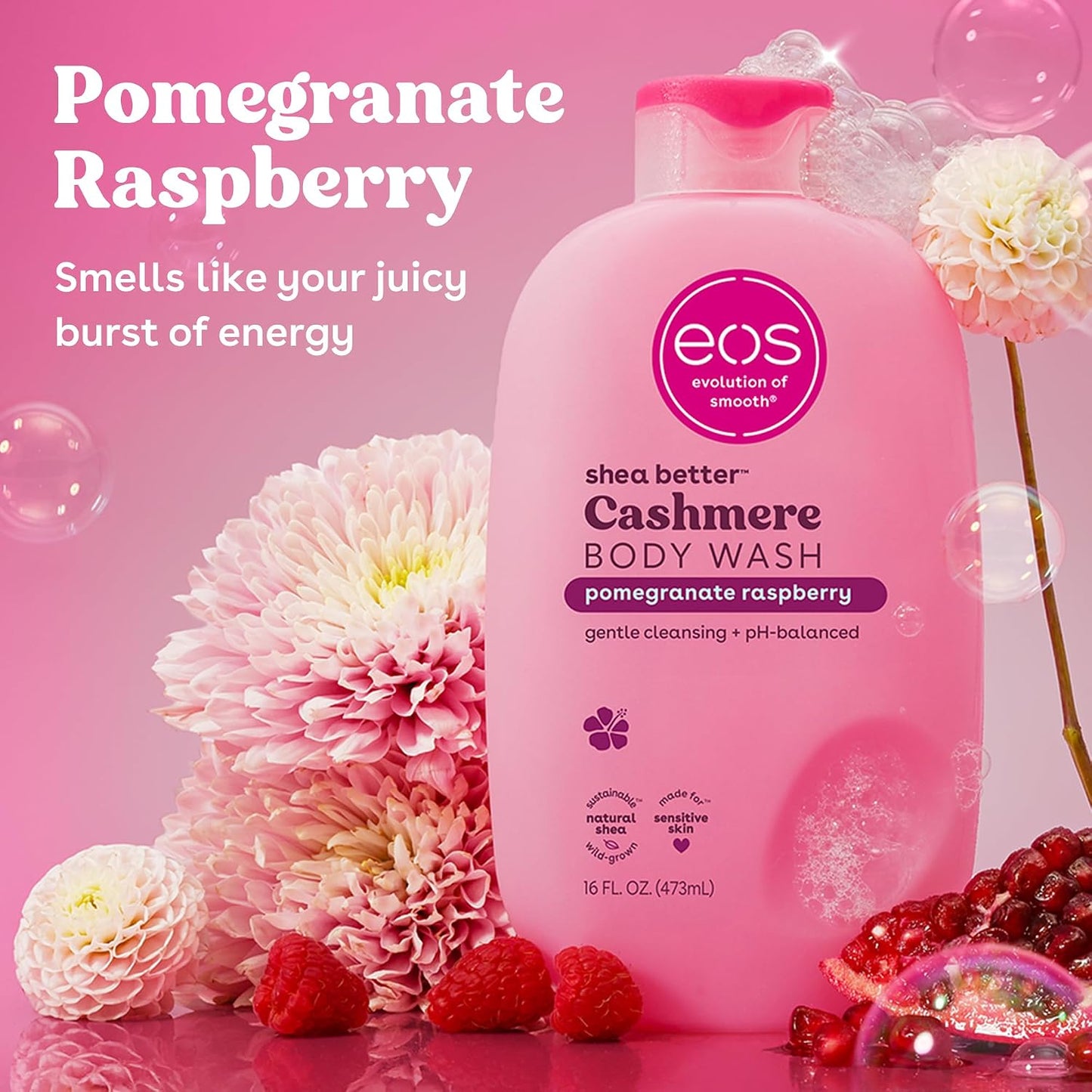 eos Cashmere Body Wash- Vanilla, Creamy Gel with Shea Butter, 16 fl oz