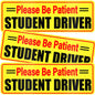 SINGARO Student Driver Magnet for Car - Please Be Patient, 3Pcs Magnetic Reflective Novice Sticker, New Driver Decal, Removable Exterior Car Accessories