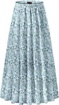 NASHALYLY Women's Chiffon Elastic High Waist Pleated A-Line Maxi Skirts