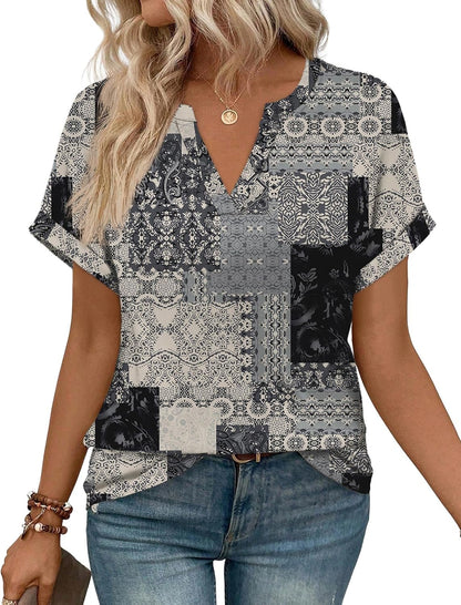 WIHOLL Womens Blouses Spring Tops Short Sleeve Shirts Dressy Casual Summer Vacation Fashion Clothing 2026