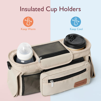 Momcozy Universal Stroller Organizer with Insulated Cup Holder