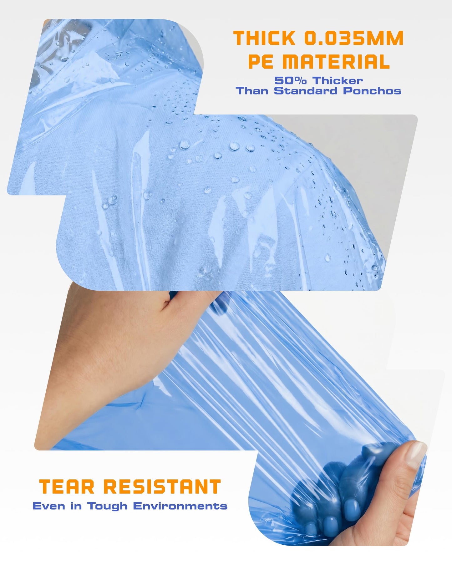 Hagon PRO Disposable Rain Ponchos for Adults (5 Pack)