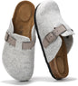 Project Cloud 100% Genuine Leather Womens Cork Footbed Clogs for Women