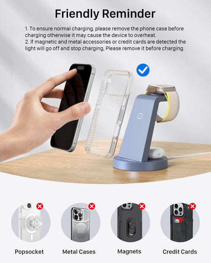 Anlmz 3 in 1 Charging Station - Wireless Charger for Apple Multiple Devices