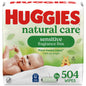 Huggies Natural Care Sensitive Baby Wipes, Unscented, Hypoallergenic, 99% Purified Water, 12 Flip-Top Packs (768 Wipes Total), Packaging May Vary