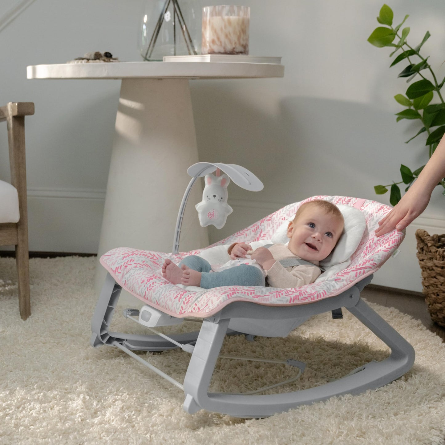 Ingenuity Keep Cozy 3-in-1 Grow with Me Vibrating Baby Bouncer, Seat & Infant to Toddler Rocker, Vibrations & -Toy Bar, 0-30 Months Up to 40 lbs (Weaver)