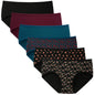INNERSY Womens Underwear Cotton Hipster Panties Regular & Plus Size 6-Pack