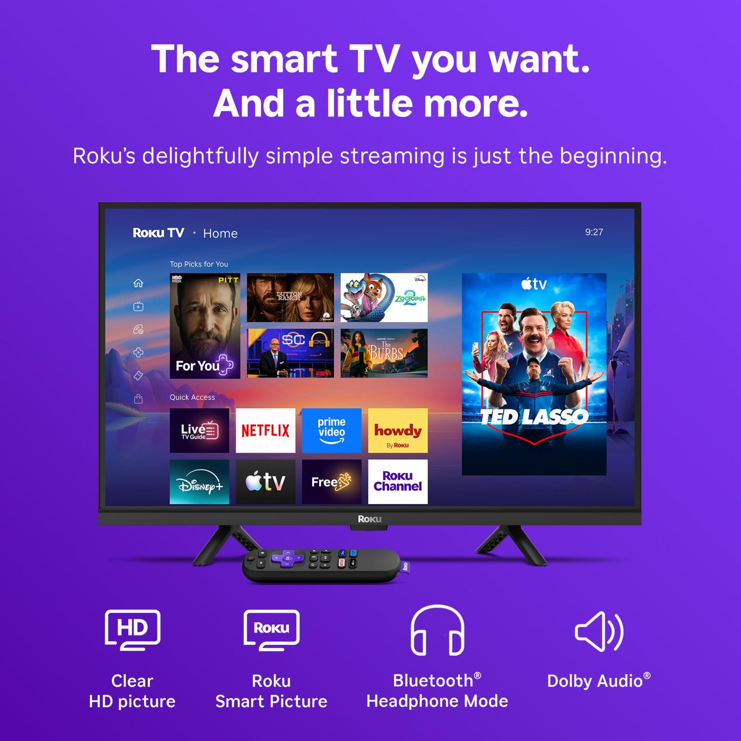 Roku 32-Inch Select Series Smart TV 2026-720p HD TV - RokuTV